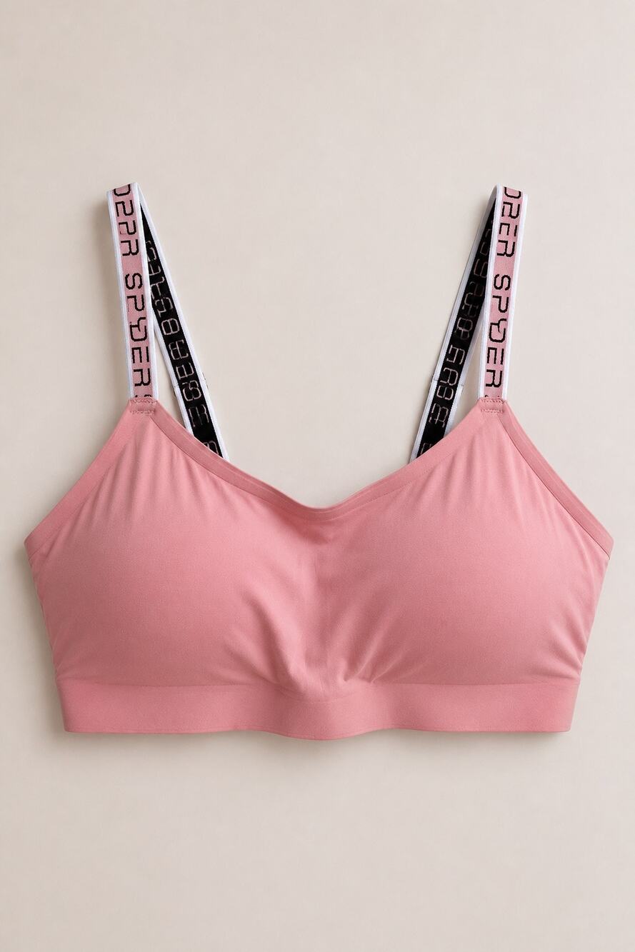 Spyder Pink Seamless Sports Bra XL Wireless Stretch Athleisure Activewear
